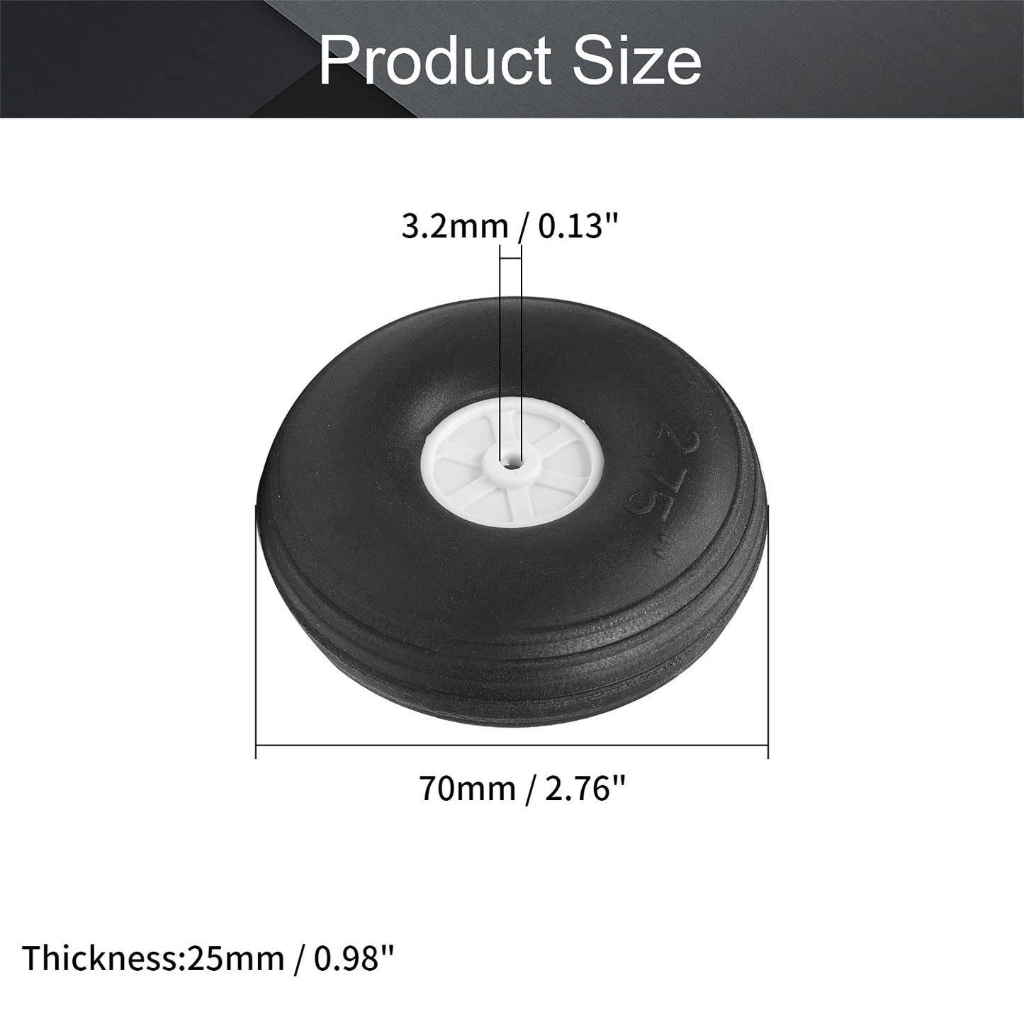 Fielect 2.75 Inch Rc Model Airplane Super Light Pu Sponge Tire Tail Wheel Tire And Wheel Sets For Rc Car Airplane With Plastic H