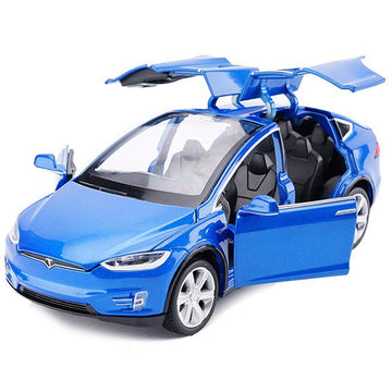 Gidoyi Toy Car Model X, Pull Back Car Toys Alloy Vehicles With Lights And Sound 1:32 Scale Model Car (Blue)