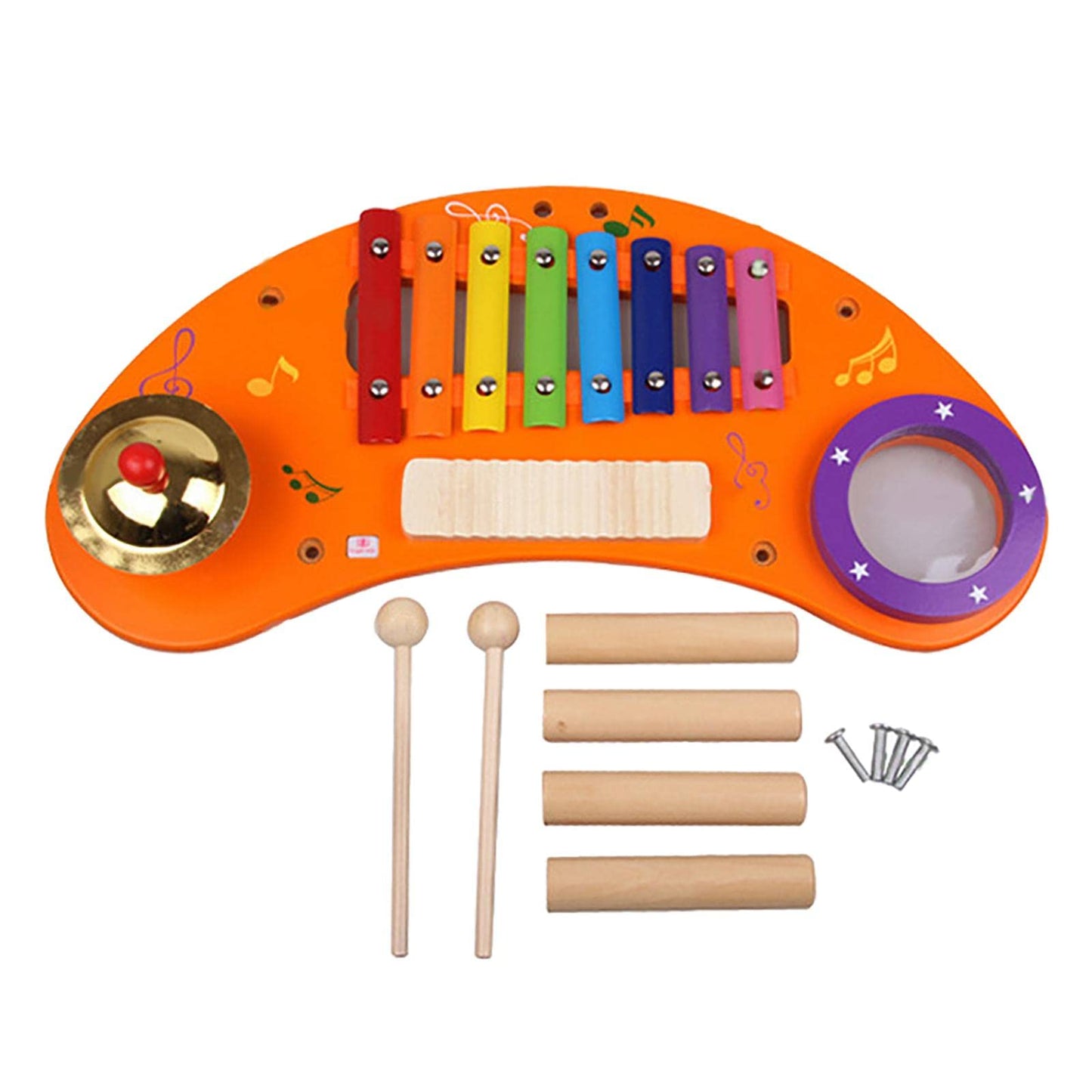 Atorse Instrument Toy Set With Xylophone Drum Wooden For Toddlers Boys& Girls