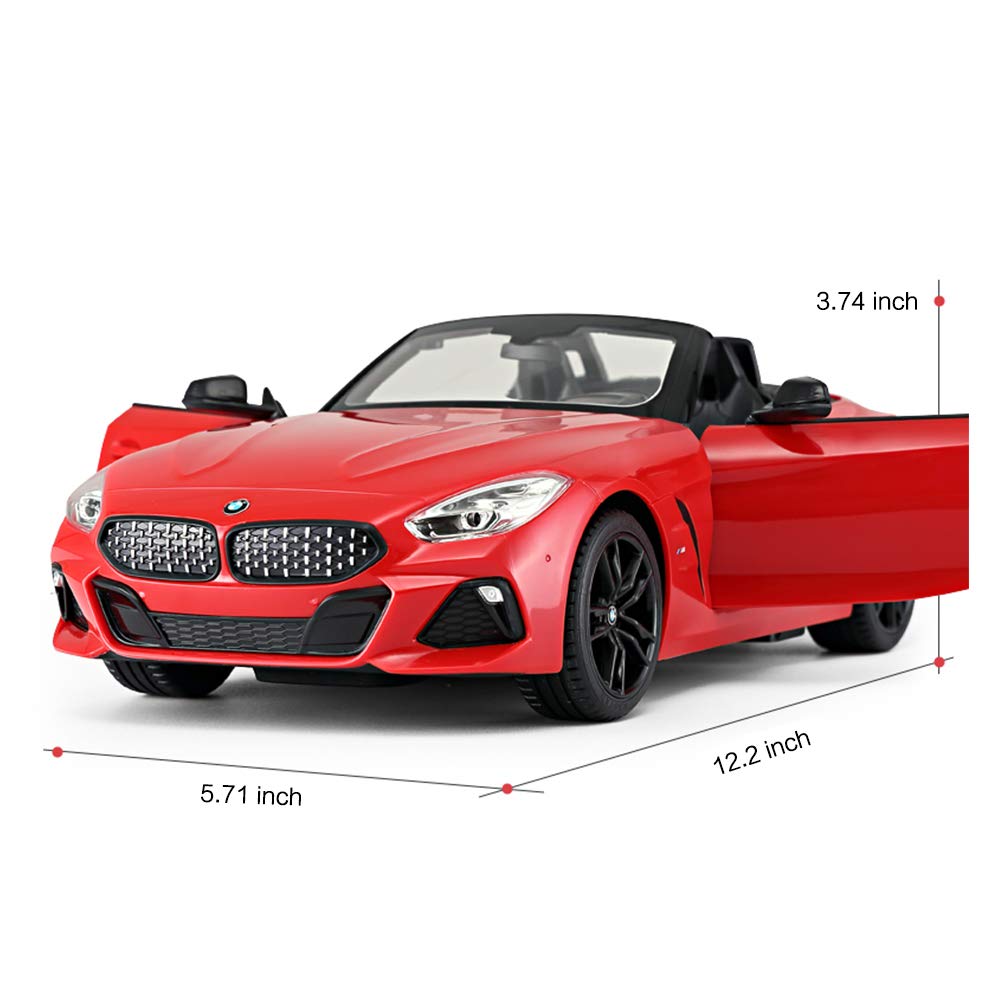RASTAR BMW RC Car, 1/14 Scale BMW Z4 Roadster New Version Remote Control Car, Convertible Toy Car - Red / 2.4Ghz