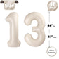 13 Balloon Number, Cream White Number 13Th 31Th Birthday Balloons 40 Inch, 13 Or 31 Years Old Cream White Birthday Decorations F