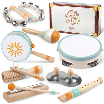 Toddlers Musical Instruments-Baby Montessori Wooden Musical Toys For Toddlers 1-3 Year Old,Kids Percussion Instruments Toy For 1