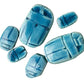Made In Egypt - Scarab Beads Assorted Sizes - Package Of 6 - Blue - Ancient Egyptian Collectible