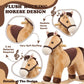 ROCK MY BABY Rocking Horse for Toddlers, Soft Fabric, Realistic Sounds, Large Light Brown Pony, CPC Certified