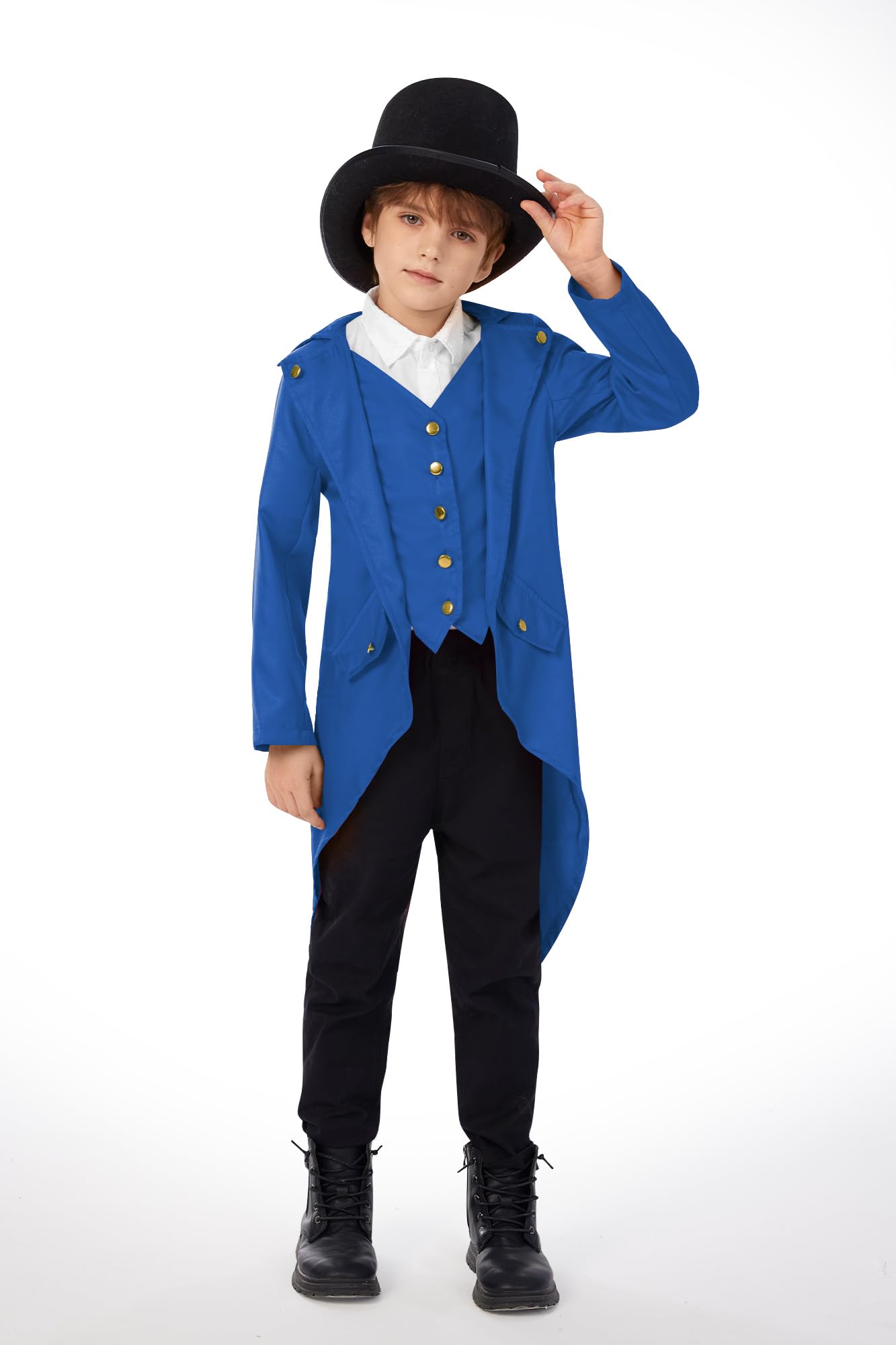 Besserbay Halloween Boys Steampunk Gothic Renaissance Medieval Jacket Retro Vampire Tailcoat Blue 4 Years
