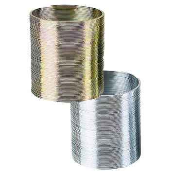 The Dreidel Company Metal Coil Spring, Silver & Gold Metal Magic Springy Toy For Kids, Party Favor, Birthday Parties, Carnival P