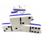 Marion & Co. Domino Double Six 6 Two Tone Blue And White Tiles Jumbo Tournament Professional Size With Spinners In Black Elegant