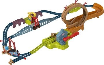 Thomas & Friends Toy Train Set Loop & Launch Maintenance Yard With Thomas Motorized Engine & Carly The Crane For Preschool Kids