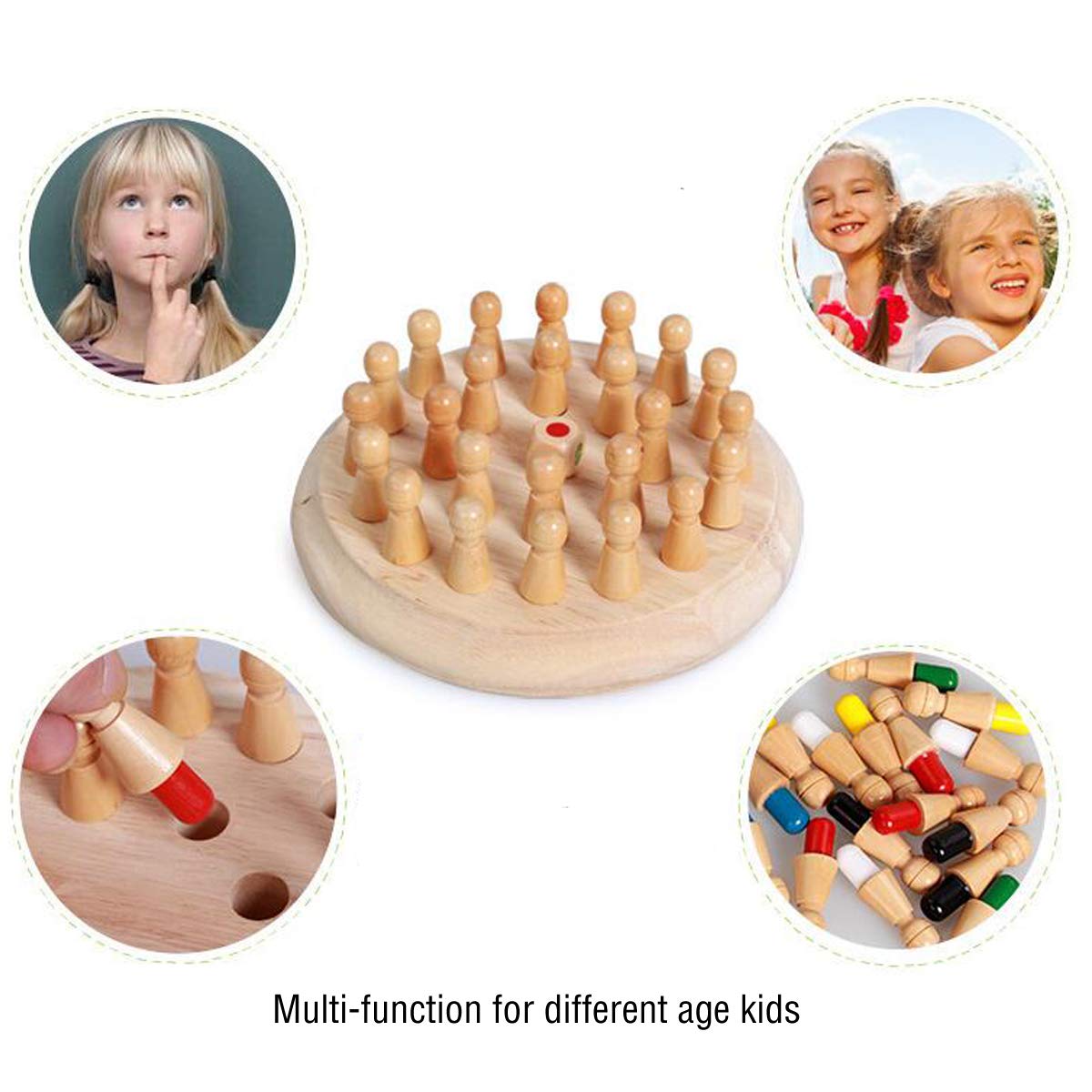 Montessori Material Memory Chess Match Game Small Cylinder Socket Stacking Sorting Sensorial Material For Kids