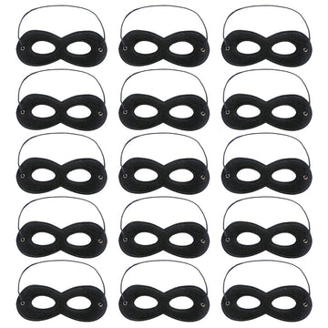 15pcs Halloween Masks Felt Eye Masks Black Halloween Half Mask Felt Dress Up Masks Costume Masks with Adjustable Elastic Rope fo