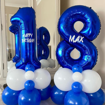 Navy Blue 18 Balloon Numbers,40 Inch Dark Blue 18 Or 81 Birthday Balloons Large Foil Mylar Balloons Number 18 For Birthday Party Anniversary Decorations