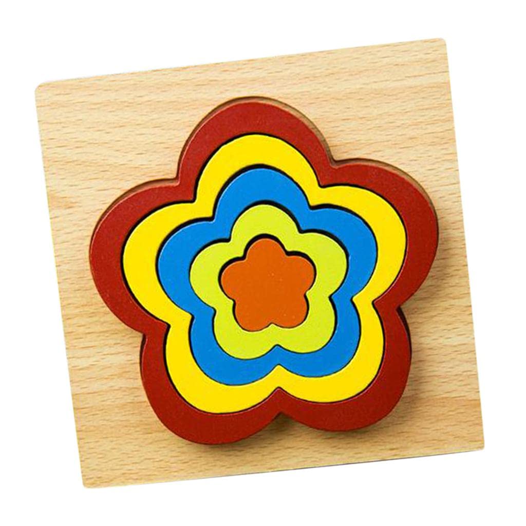 CALANDIS?Geometric Jigsaw Puzzle Kids Preschool Educational Toy Gift Flower | Preschool Toys & Pretend Play