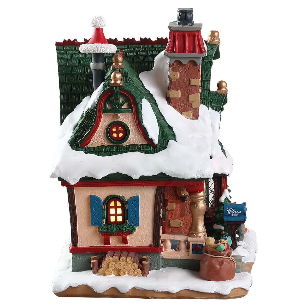 Lemax The Claus Cottage - Battery Operated 4.5V, Multicolor Polyresin Decoration, Model #75292