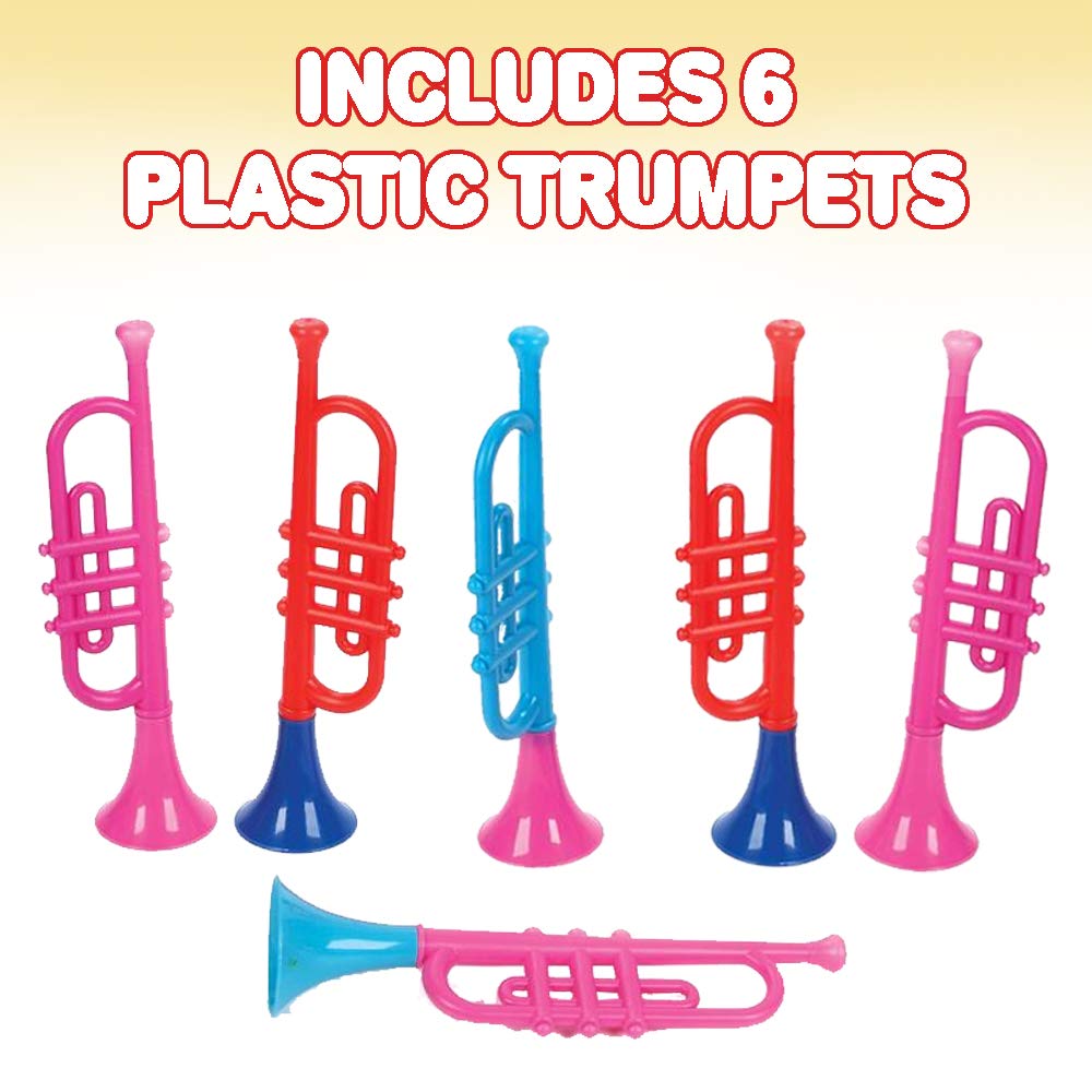ArtCreativity 13 Inch Plastic Trumpets, Set of 6, Music Toys for Kids and...