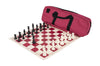 Deluxe Chess Set Combination - Triple Weighted - By Us Chess Federation (Burgundy)