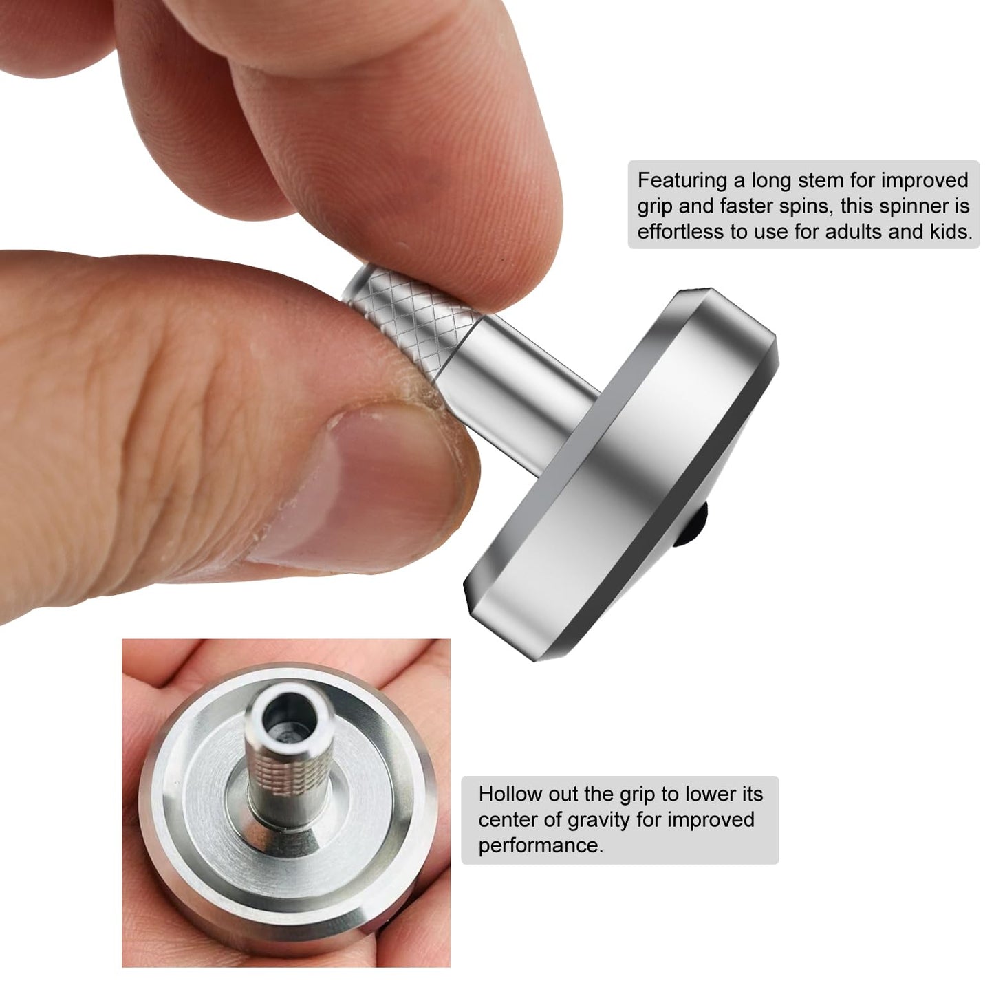 Djuiinostar Premium Spinning Top: Lengthened Stem, Easy To Twirl, High Performance (Br 13+, Avg 5-8), Cnc Machined Stainless Ste