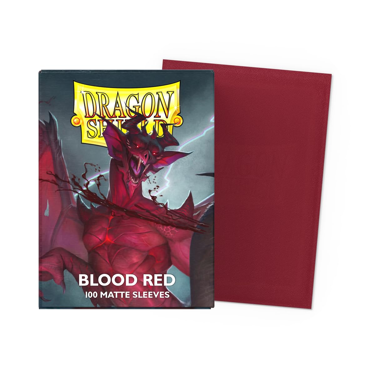 Dragon Shield | Standard Size Card Matte Sleeves | 100 CT - Smooth & Tough enhanced TCG Sleeves | Compatible with Pokemon  Flesh & Blood  One Piece & Magic The Gathering | Blood Red - Matte