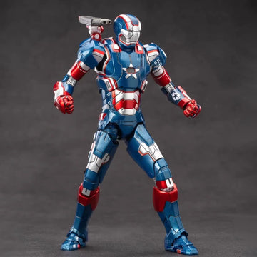 Hiplay Zd Toys Collectible Figure Full Set: Anniversary Series Non-Luminous Version: War Machine Patriot 1.0 (1906-52), 1:10 Sca
