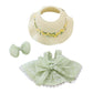 LYBHYQTII Doll Clothes for 17cm Dolls  enhanced Handmade Cute Doll Dress 3 Piece Set Including a Weaving Hat  Bow Skirt and Bow Clip with High-End Dolls Accessories for Play & Display - Green
