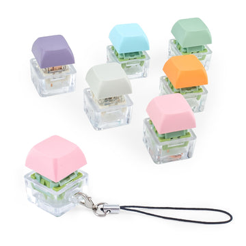 Byhoo Keyboard Fidget Toys 6 Pcs,Quiet Fidget Clicker For Relieve Stress,Fidget Keychain In 6 Colors Clicker With Nylon Lanyard,Silent Keyboard Fidget For Library,Study Room And More Quietness Place
