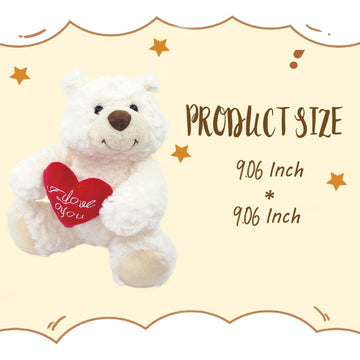 YOLINYOISH Stuffed Teddy Bear Dolls with Heart Cute Animal Plush Toy for Girlfriend Mom Anniversary Valentines Birthdays Gifts 9''