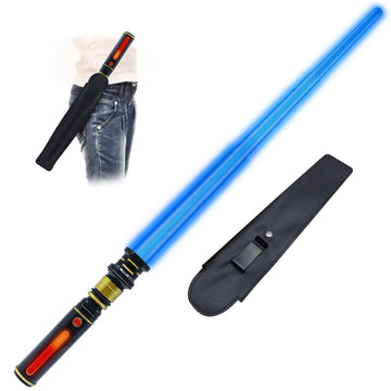 Light Up Saber for Kids, Blue Lightsaber with FX Sound, Expandable Light Swords Set for Galaxy War Fighter Warriors, Halloween D
