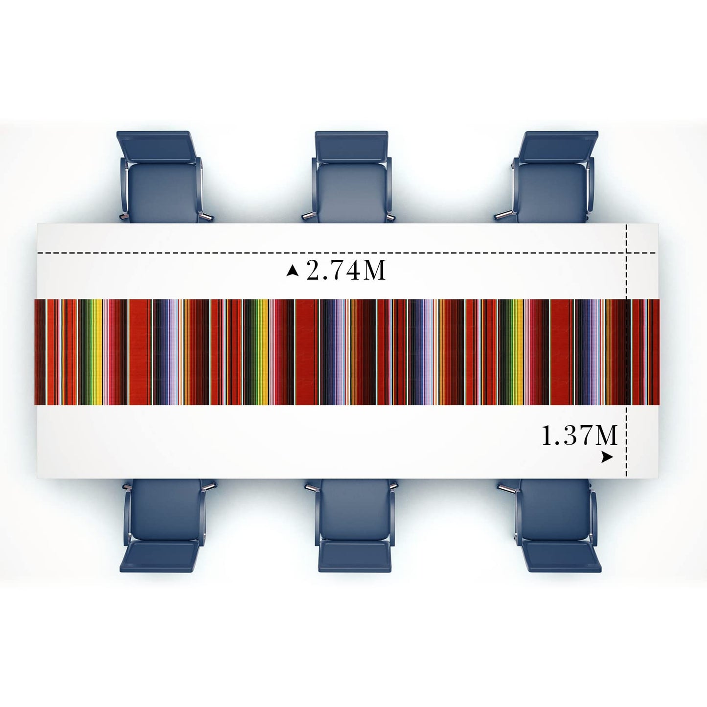 Remagr 3 Pcs Mexican Fiesta Tablecloth 108 x 54 Inch Plastic Striped Table Cover for Mexican Fiesta Party Decorations Supplies(W