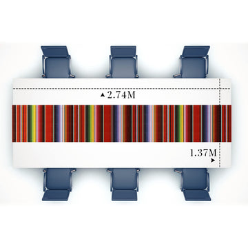 Remagr 3 Pcs Mexican Fiesta Tablecloth 108 x 54 Inch Plastic Striped Table Cover for Mexican Fiesta Party Decorations Supplies(W