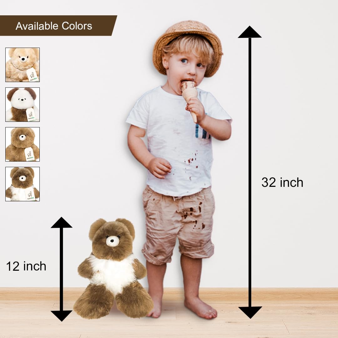 Alpacanext Soft And Cuddly Baby Alpaca Teddy Bear - 12 Inch. Premium Alpaca Stuffed Animal Handmade On Genuine Alpaka Fur. Cute