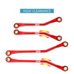INJORA High Clearance Chassis Links CNC Aluminum Links Set for TRX4M Defender Bronco 1/18 Upgrade Parts (Red)