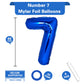 40 Inch Giant Navy Blue Number 7 Balloon, Helium Mylar Foil Number Balloons For Birthday Party, 7Th Birthday Decorations For Kid
