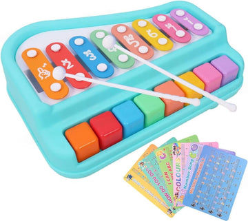Creative hub 2 in1 Baby Piano 8 Tone Xylophone Toy for Toddlers 14 Years Old,8 Multicolored Key Keyboard Piano, Educational Mus