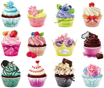 Lafayette Puzzle Factory Cupcakes 12 Mini Shaped Puzzles Total Of 500 Pieces By Lafayette Puzzle Company, Multi-Colored,0079Zzc