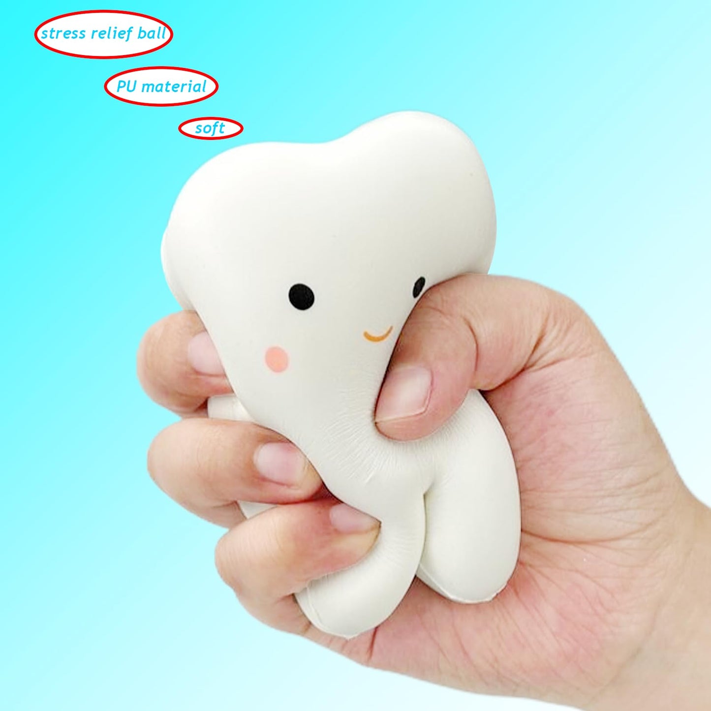 Funnysquee Tooth Squishies Squeeze Toy For Dental School Gifts - Fun And Effective Dental Toys & Gifts(2 Pcs)