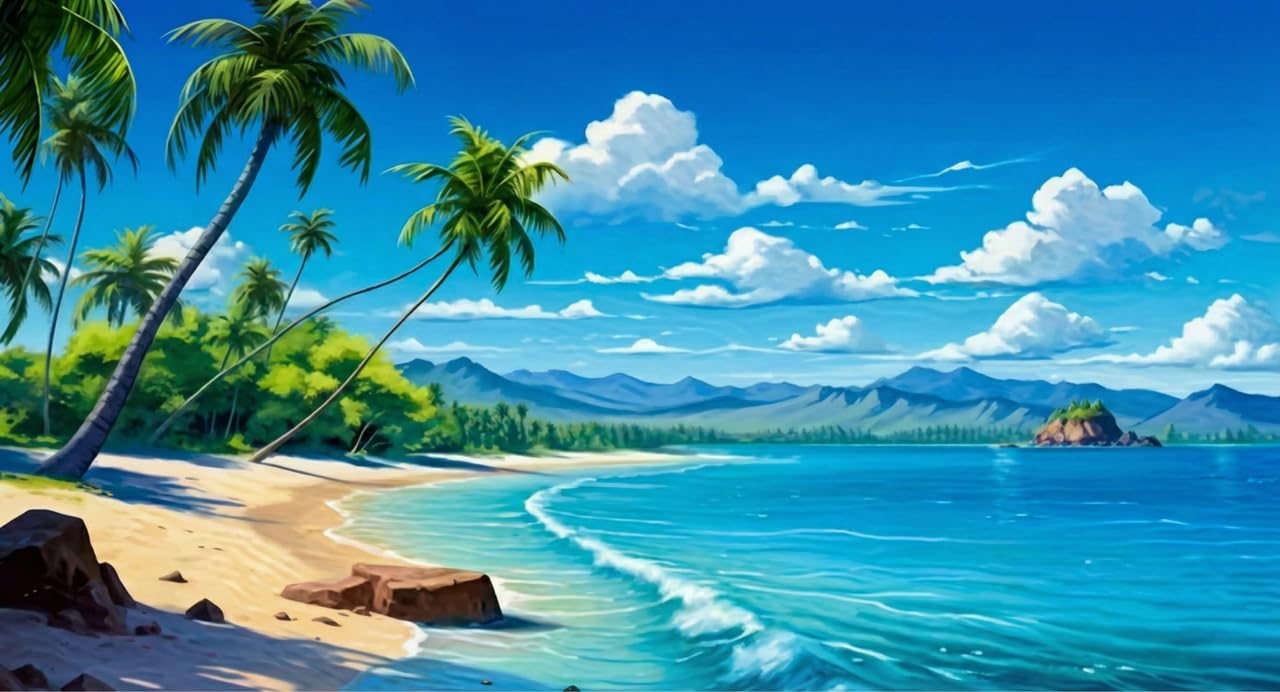 Tulip N Turtle Coast Diy Acrylic Paint By Number Kit For Adults Beginner Canvas Painting By Number Acrylic Painting. Wall Decora