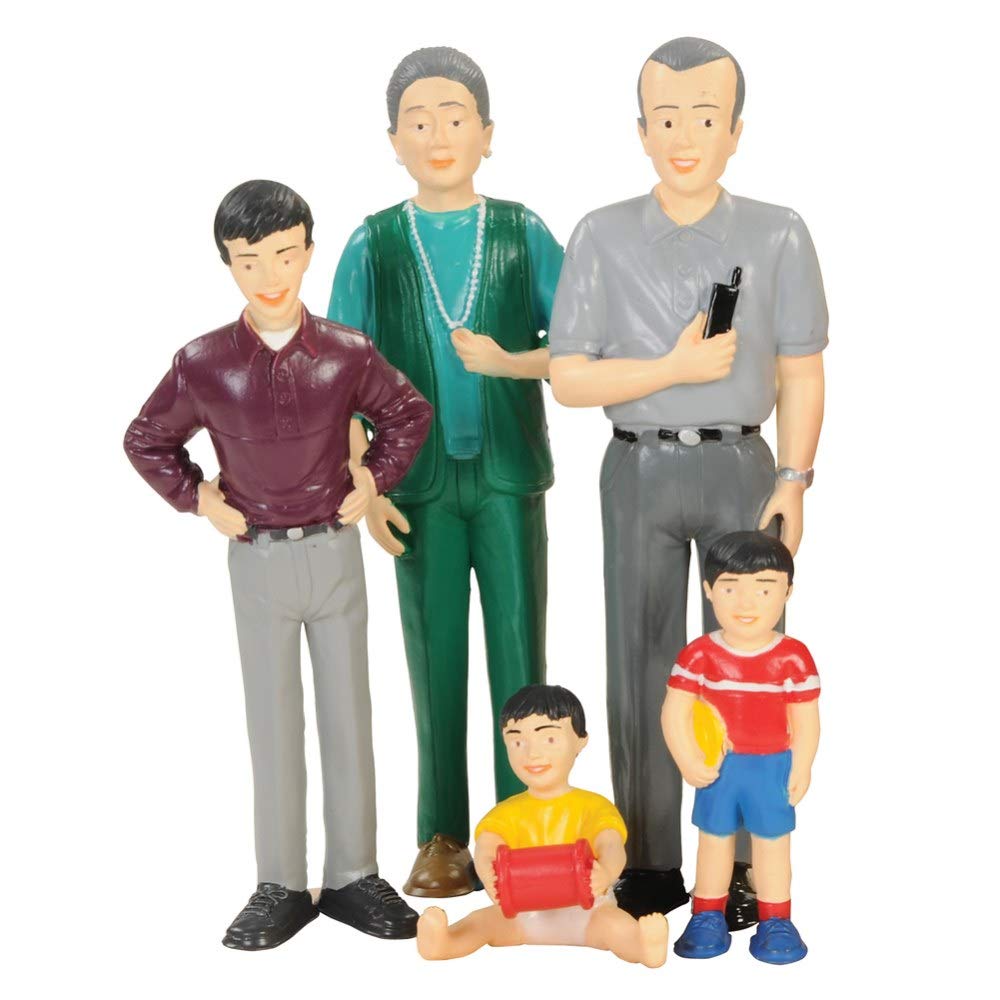 Constructive Playthings Pretend Play Family - Asian Family - Grandpa To Baby 5 Inches