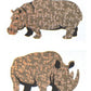 Jillson Roberts Prismatic Stickers, Rhino, Hippo and Babies, 12-Sheet Count (S7109)