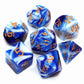 CREEBUY DND Polyhedral Dice Set for Dungeon and Dragons D&D RPG COC Role Playing Games Tabletop 7-Die Set with Dice Bag (Blue Mi