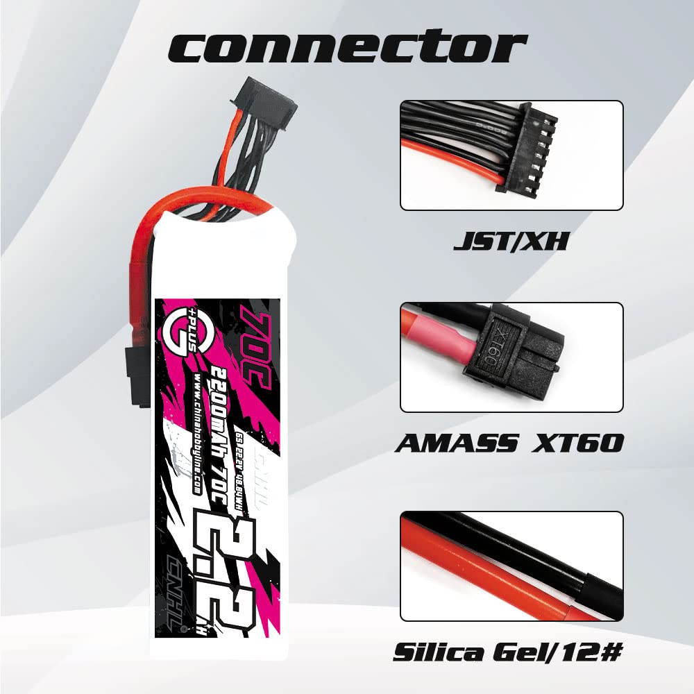 Cnhl 2200Mah 2S Lipo Battery 70C 7.4V Lipo Battery With Xt60 Plug For Rc Car Trucks 1/12 1/14 Rc Vehicles Fpv Racing,Rc Quadcopt