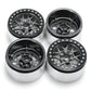 RCLIONS 2.2inch Beadlock Wheels Rims 35mm for 1/10th Scale RC Rock Crawler Model Car -Pack of 4 (Titanium Color)