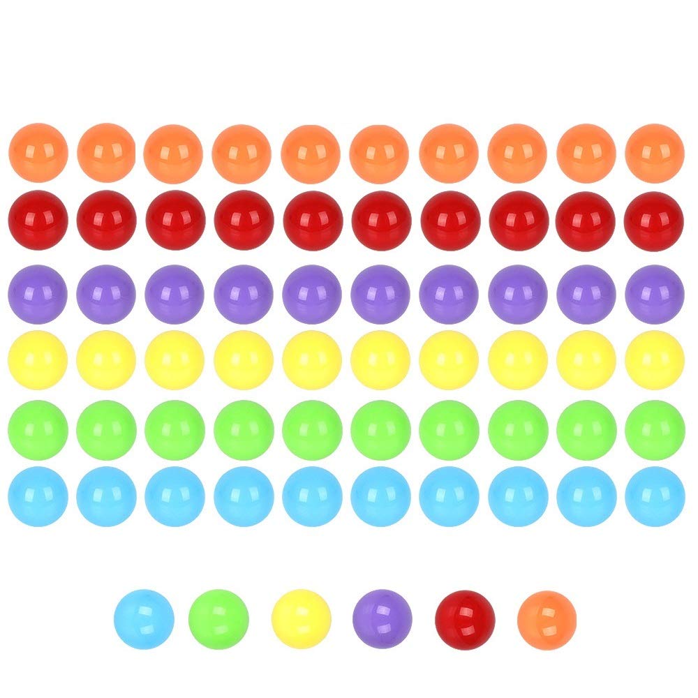 Witlans 60Pcs Chinese Checker Game Replacement Balls,6 Solid Color 14Mm Acrylic Game Marbles For Marble Run, Marbles Game,Aggrav