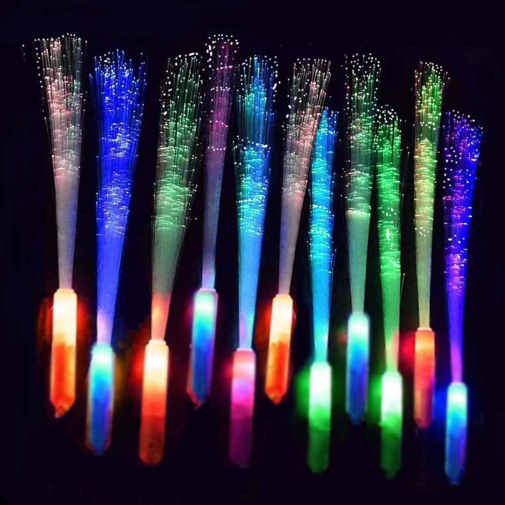 BouQuw 25 Pack Glow Sticks Mardi Gras Party Supplies ,Glow in the Dark Party Supplies,3 Models Flashing Sticks, Fiber Optic Wand