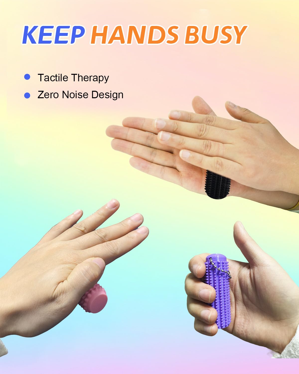 Little Ouchies Pain Fidget Toys For Adults, Spiky Sensory Anxiety Relief Stimming Tools, Pocket Stress Fidget Keychain With Spik