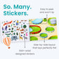 CUPKIN Sticker Books for Kids - All Around Town, 500+ Stickers, 12 Coloring Pages, Fun Activity Book for Ages 4-10, Blue