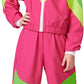 Sizgaroot 80S 90S Retro Windbreaker Set Girls Workout Costume Outfit Track Suit For Girls (Pink, 9-10 Years)