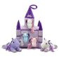 Unipak 12' Plush Castle - 5 Stuffed Animals In Castle Carrying Case (Purple Lavender Horses)