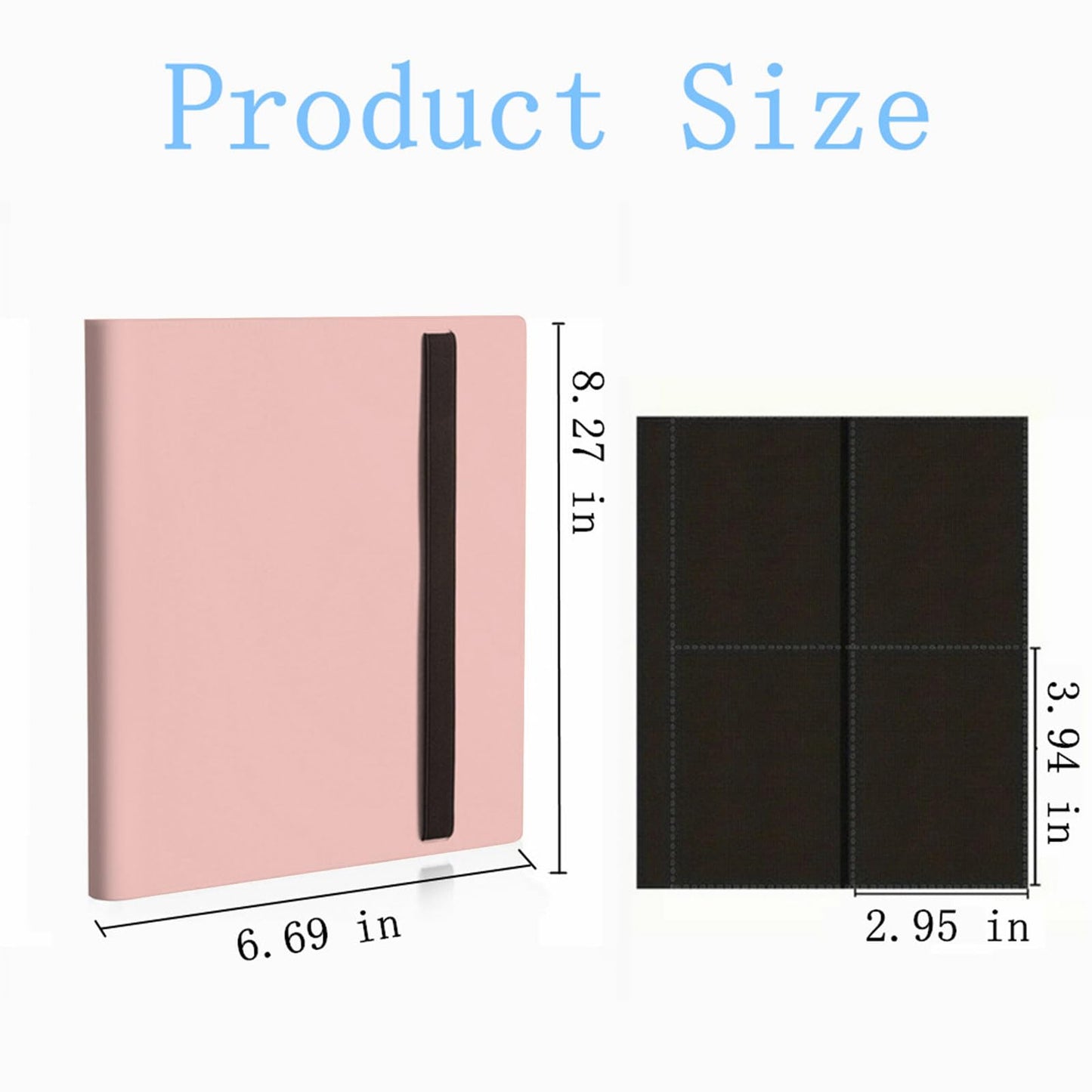 Card Binder  Small Card Album with PP Waterproof Pages  4 Pockets Trading Card Binder  Holds 160 Standard Cards  for TCG  MTG Collections Sports Cards Binder (Pink)