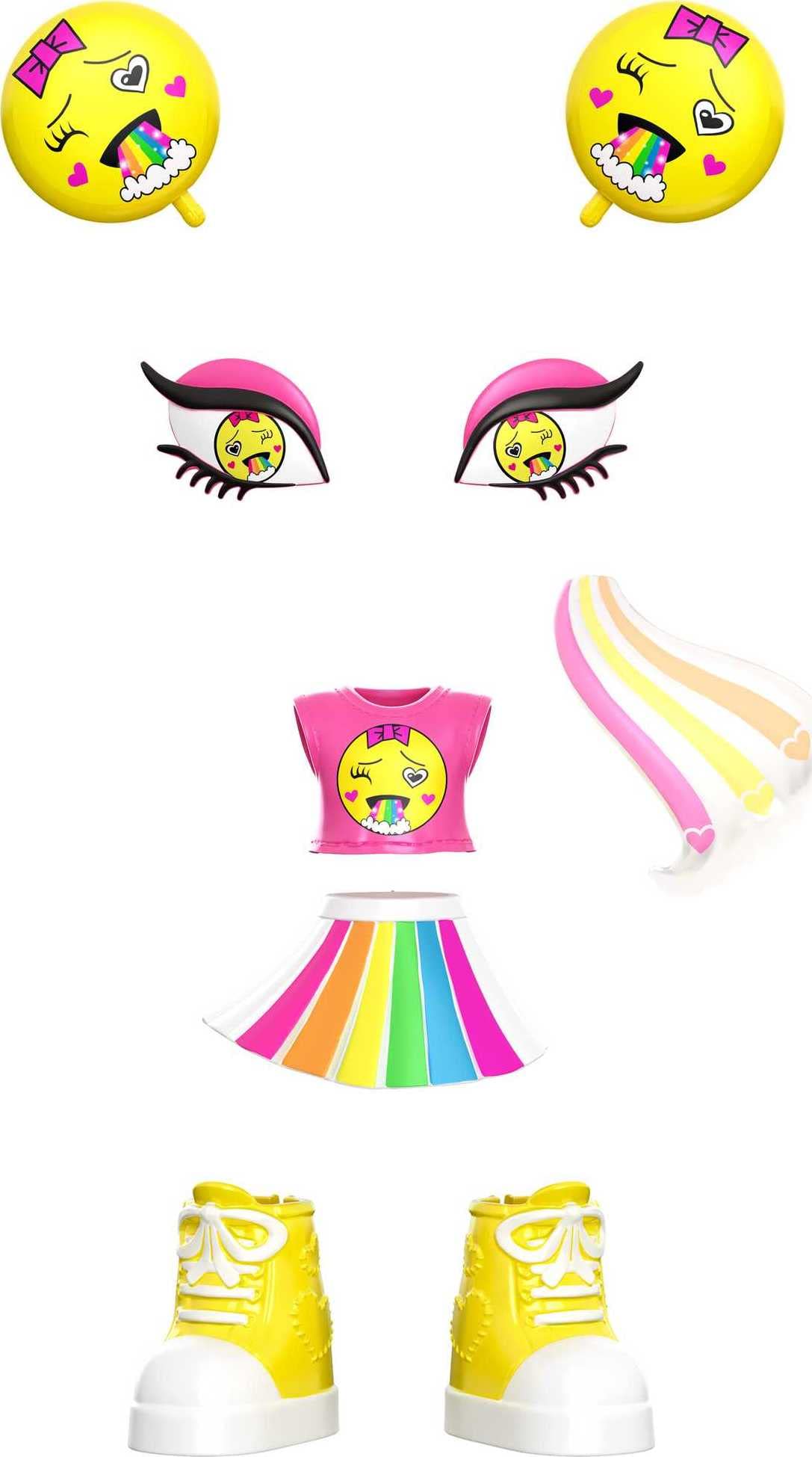 Mattel Lotta Looks Rainbow Mood Pack, GGR25, Plastic, Multi Color, Plug/Play Pieces