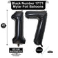 LHOAVWE 40 Inch Black 17 Foil Mylar Balloons - Jumbo Digital Number for 17th Birthday Party Decorations