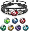 Genshin Impact Bracelet, Anime Luminous Bracelet for Teenager, Fortunate Wristband with 7 pcs Elements Replacement - Fire, Ice, 